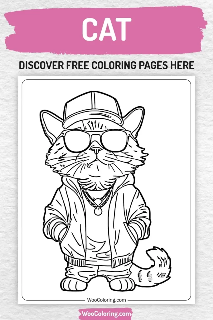 Cat coloring pages designs for girls