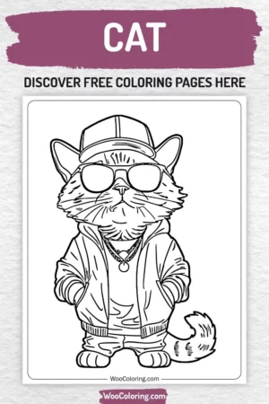 Cat coloring pages designs for kids