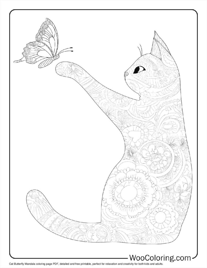 Cat Butterfly Mandala