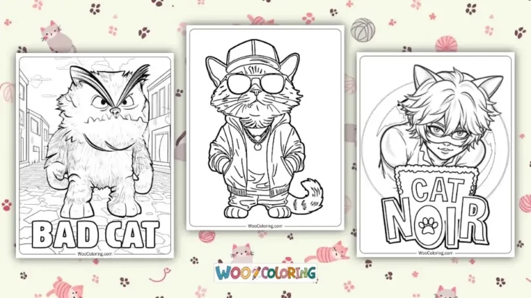 Cat Coloring Pages Design Image