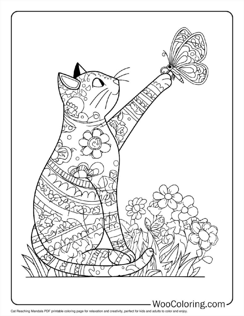 Cat Reaching Mandala