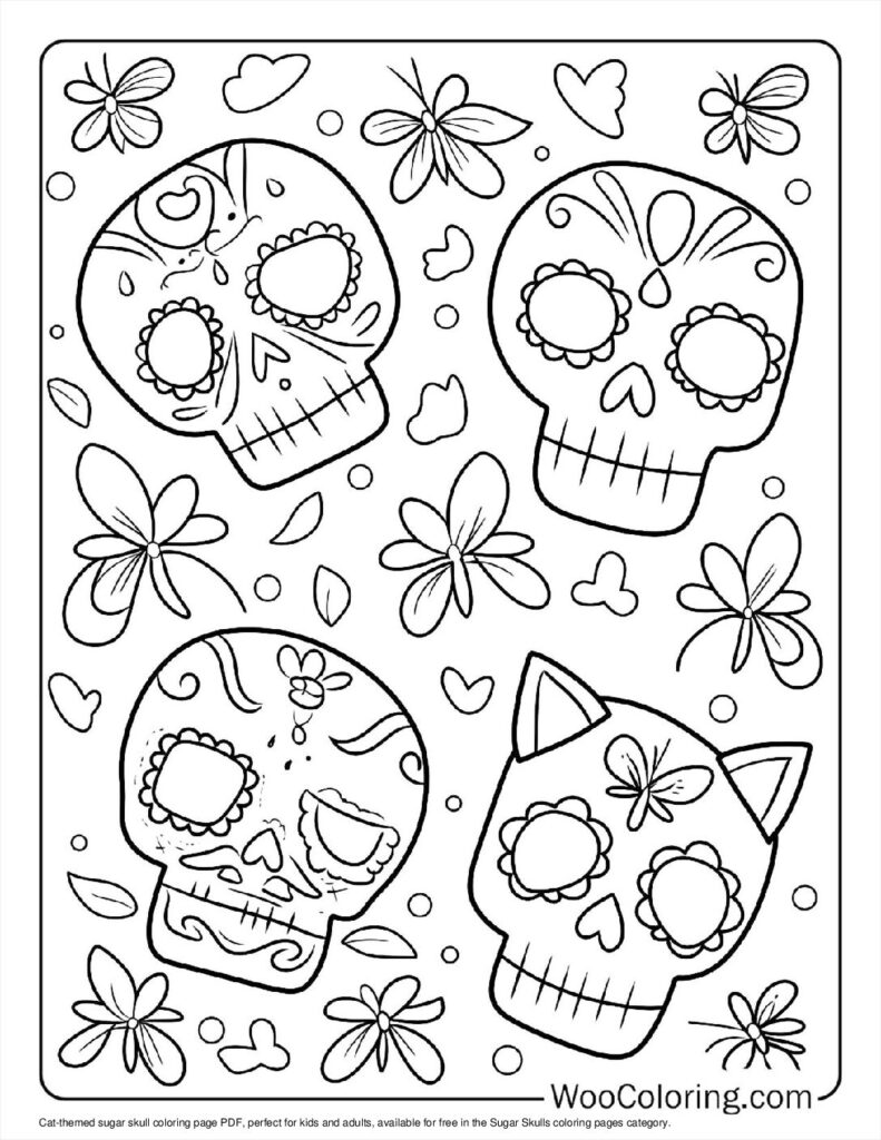100  Sugar Skulls coloring pages  Free PDF To Print  - 3