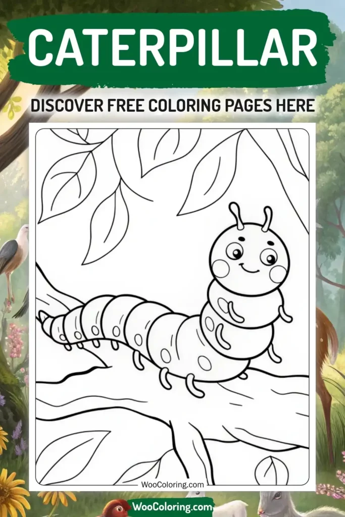 Caterpillar coloring pages designs from animal
