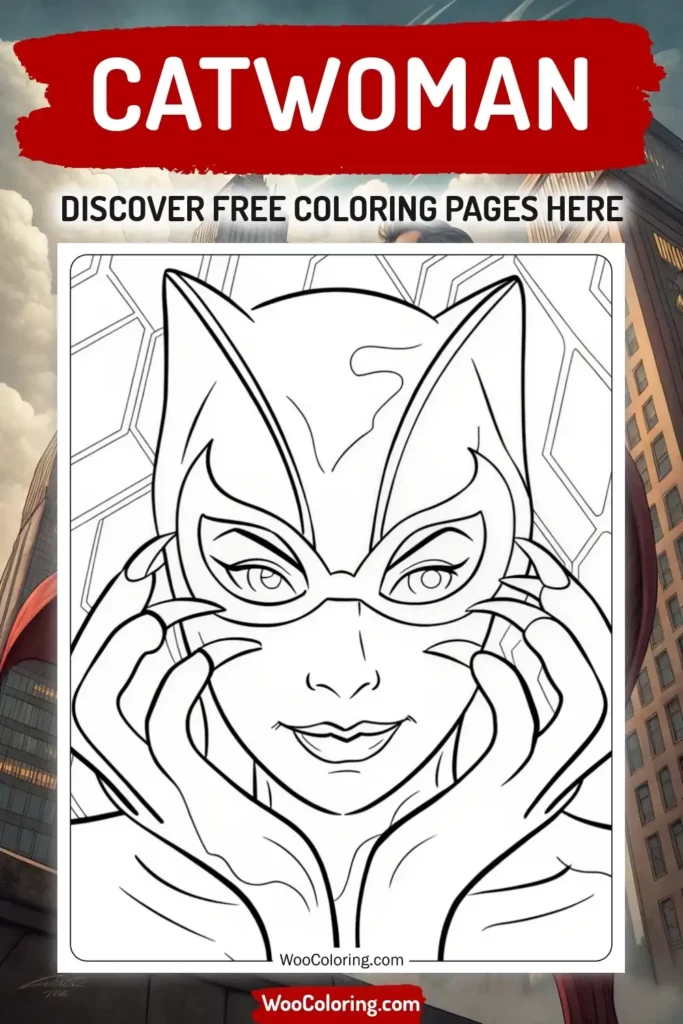 Catwoman coloring pages designs with superhero
