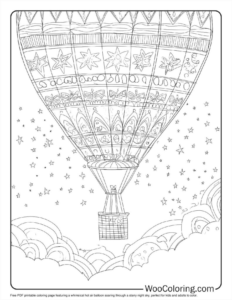 100  Hot Air Balloon coloring pages  Free PDF To Print  - 98