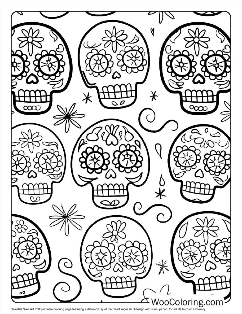 100  Sugar Skulls coloring pages  Free PDF To Print  - 12