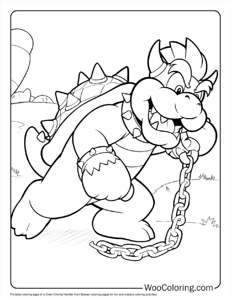Chain Chomp Handler Coloring In For Kids