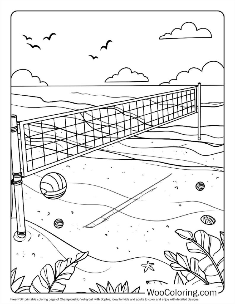 100  Volleyball coloring pages  Free PDF To Print  - 57