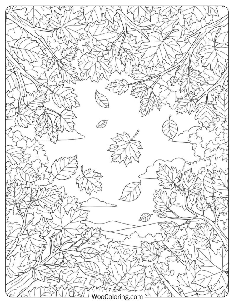 Changing Leaves Tree Canopy View on a Peaceful Autumn Day