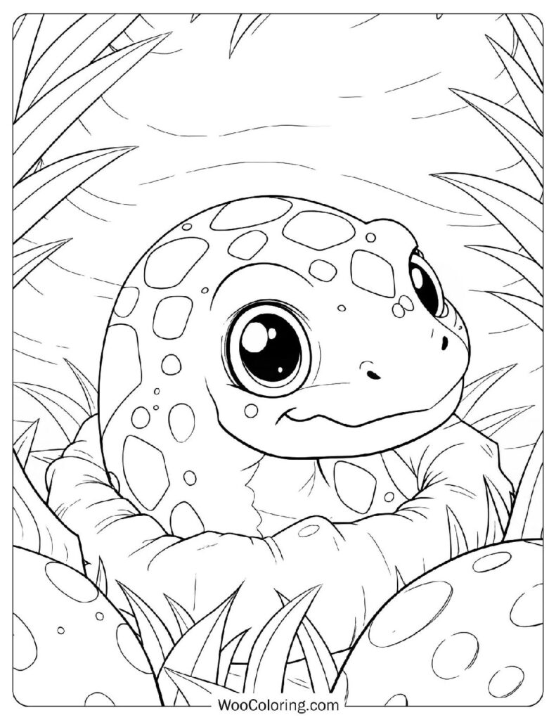 Chibi Baby Allosaurus Peeking from a Fossil Egg