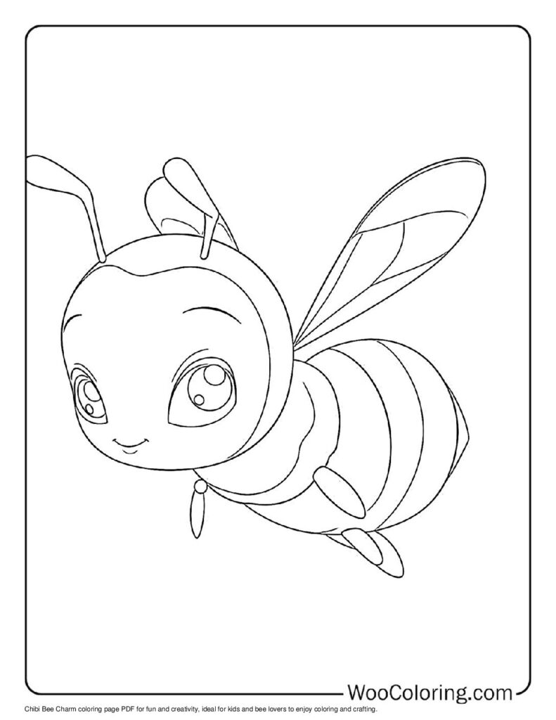 Chibi Bee Charm To Color
