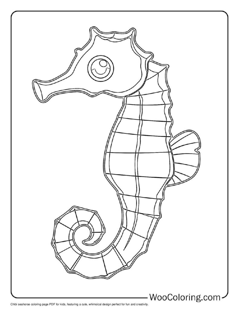 100  Seahorse coloring pages  Free PDF To Print  - 92