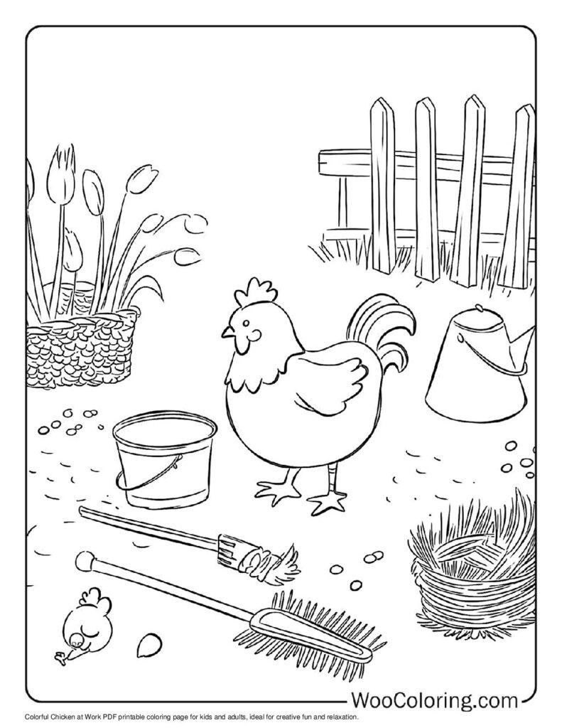 100  Chicken coloring pages  Free PDF To Print  - 70