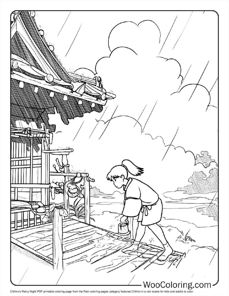 100  Rain coloring pages  Free PDF To Print  - 73