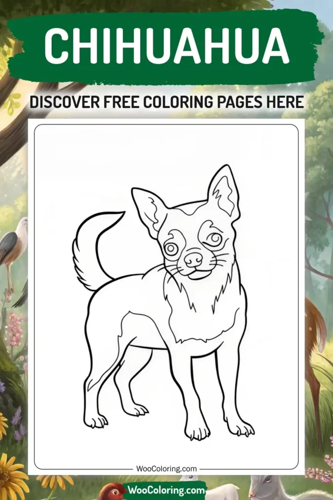Chihuahua coloring pages designs with animal