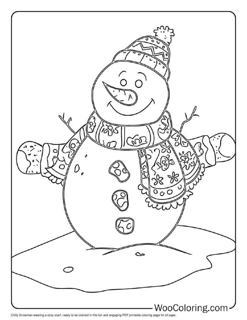 100  Snowman coloring pages  Free PDF To Print  - 74
