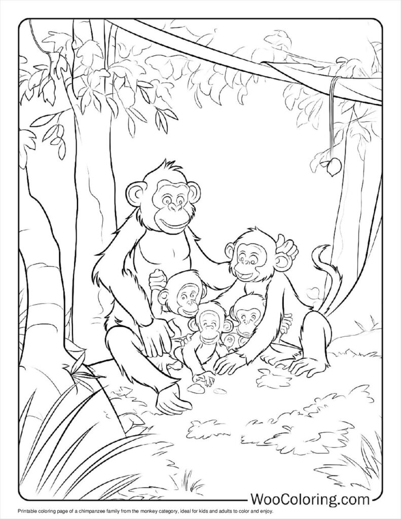 100  Monkey coloring pages  Free PDF To Print  - 83