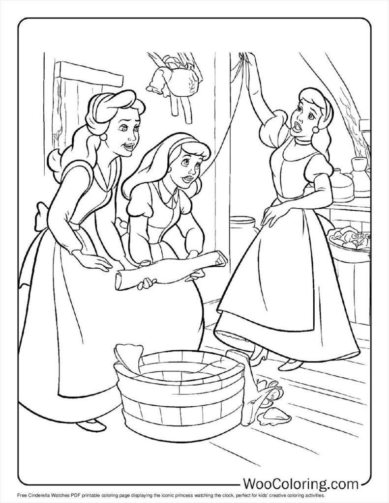 Cinderella Watches Coloring Sheet