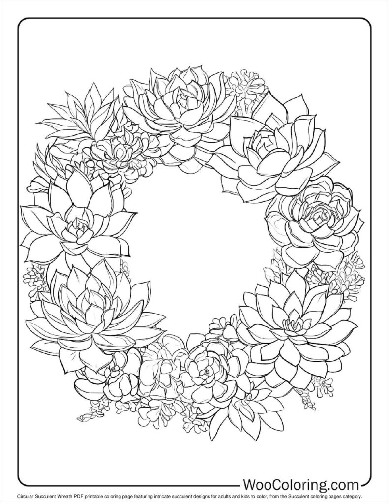 100  Succulent coloring pages  Free PDF To Print  - 19