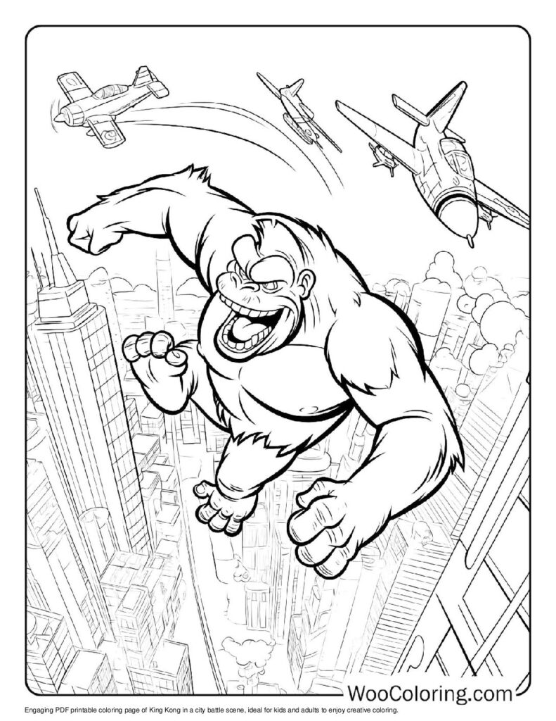 100  King Kong coloring pages  Free PDF To Print  - 45