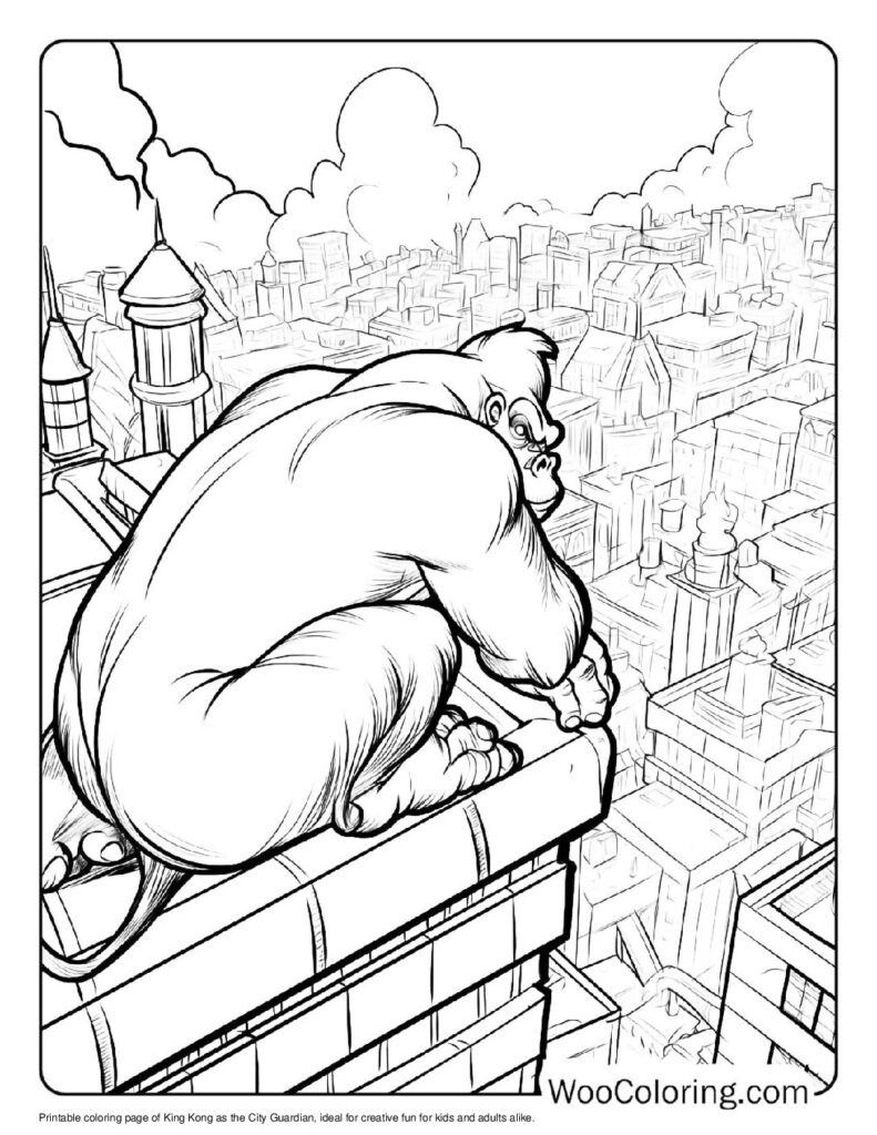 100  King Kong coloring pages  Free PDF To Print  - 14