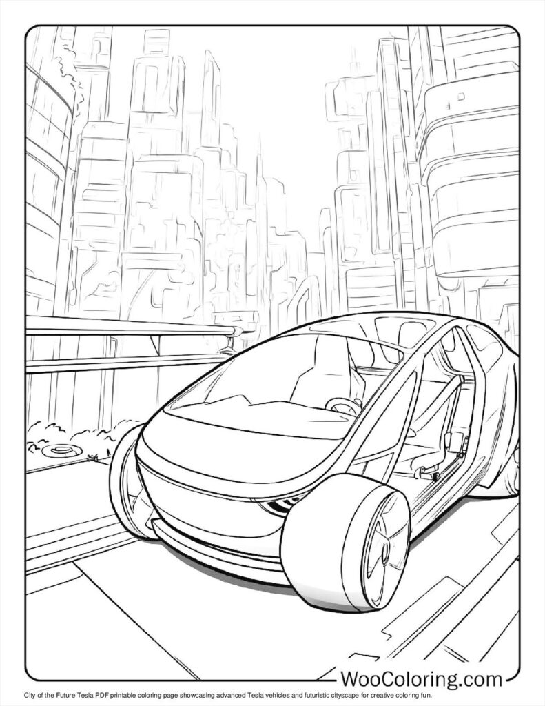 City of the Future Tesla To Color