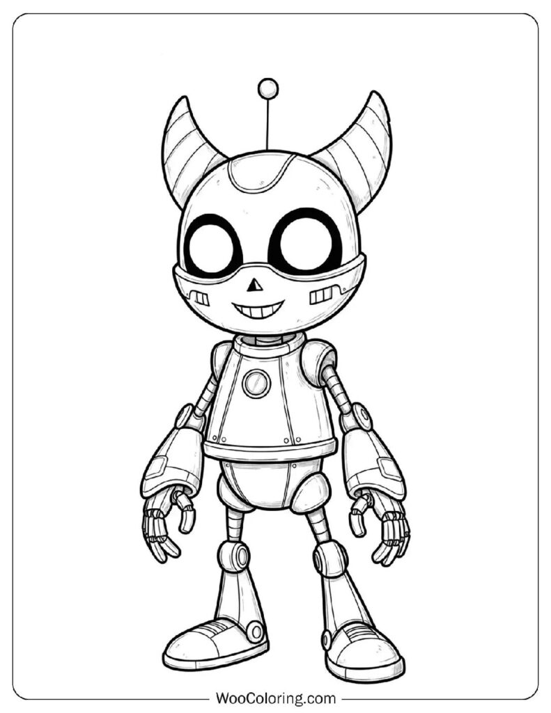 Clank Robot Companion Coloring Page