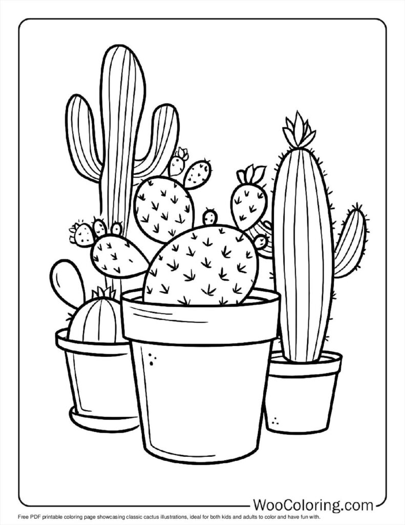 100  Cactus coloring pages  Free PDF To Print  - 54