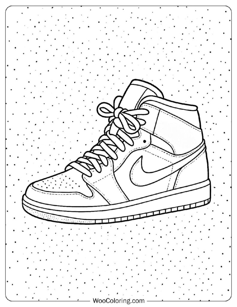 Classic Nike Air Jordan Sneaker Coloring Page For Kids