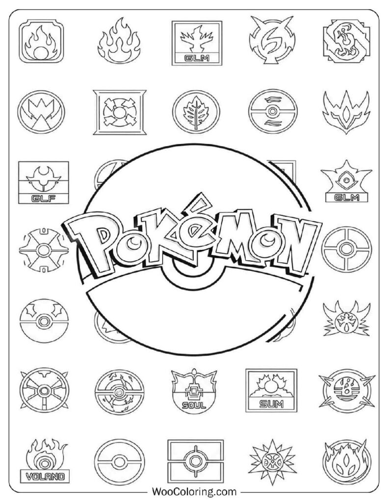 Clean Pokémon Logo with All-Over Badge Background