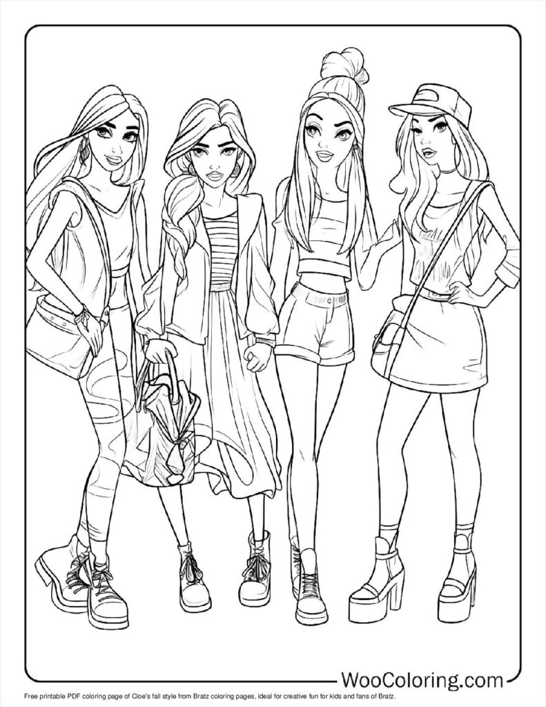 100  Bratz coloring pages  Free PDF To Print  - 1