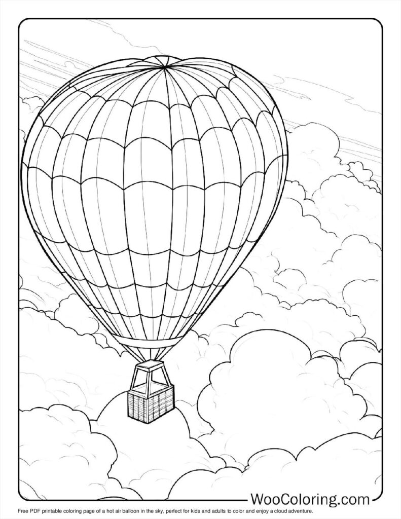 100  Hot Air Balloon coloring pages  Free PDF To Print  - 15