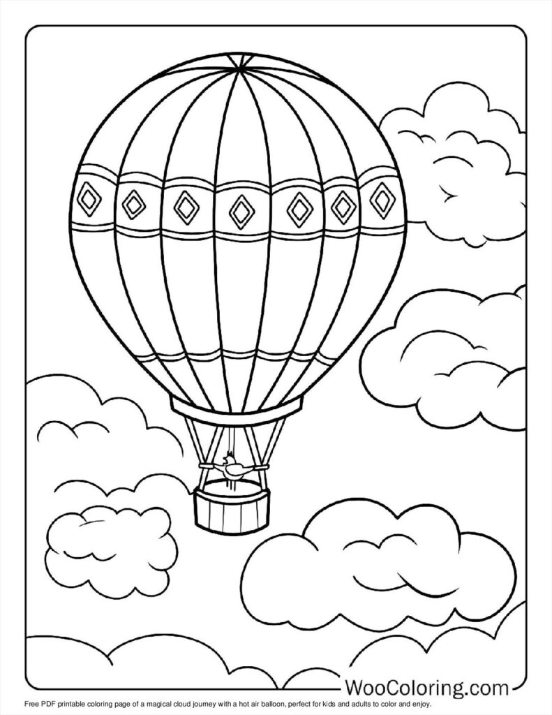 100  Hot Air Balloon coloring pages  Free PDF To Print  - 7