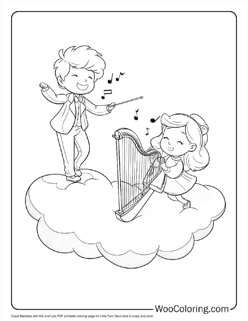 100  Little Twin Stars coloring pages  Free PDF To Print  - 4