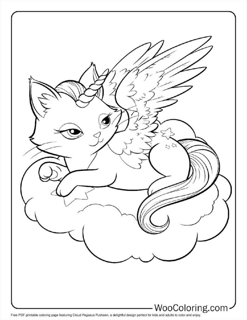 100  Unicorn Cat coloring pages  Free PDF To Print  - 40