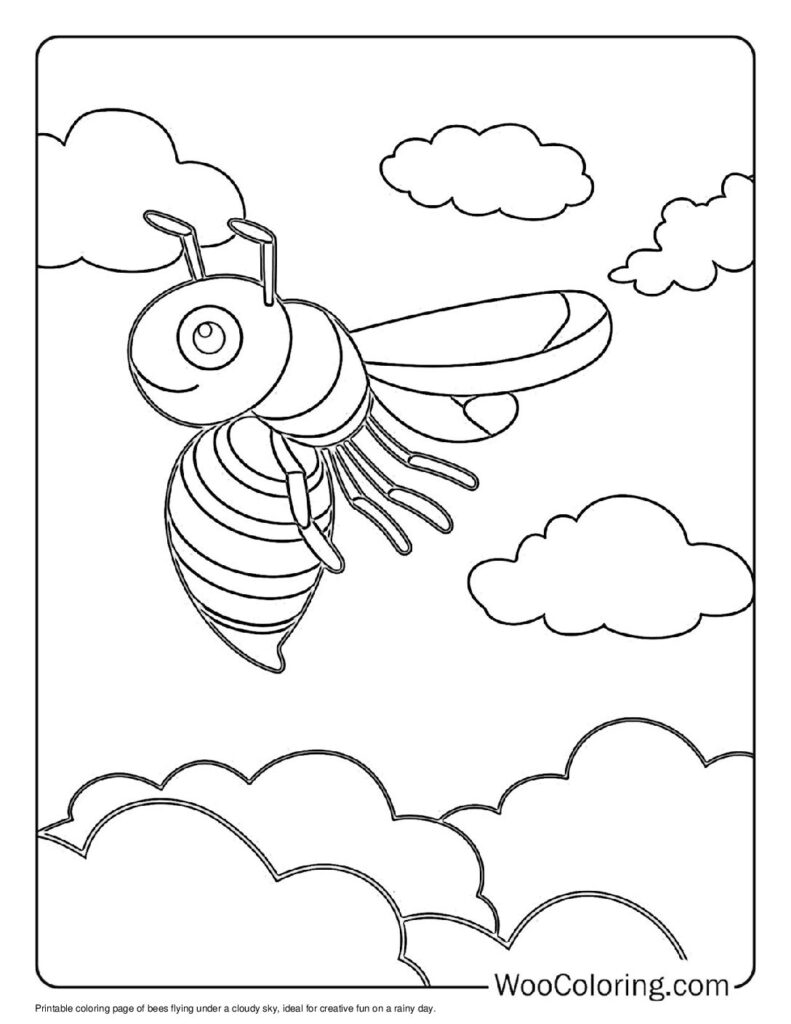 Cloudy Day Flight Coloring Page For Kids