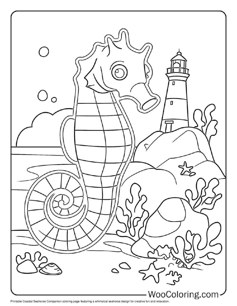 100  Seahorse coloring pages  Free PDF To Print  - 18