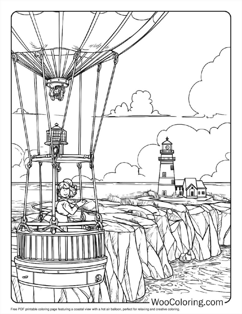 100  Hot Air Balloon coloring pages  Free PDF To Print  - 10