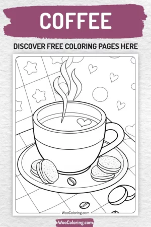 Coffee coloring pages designs for kids