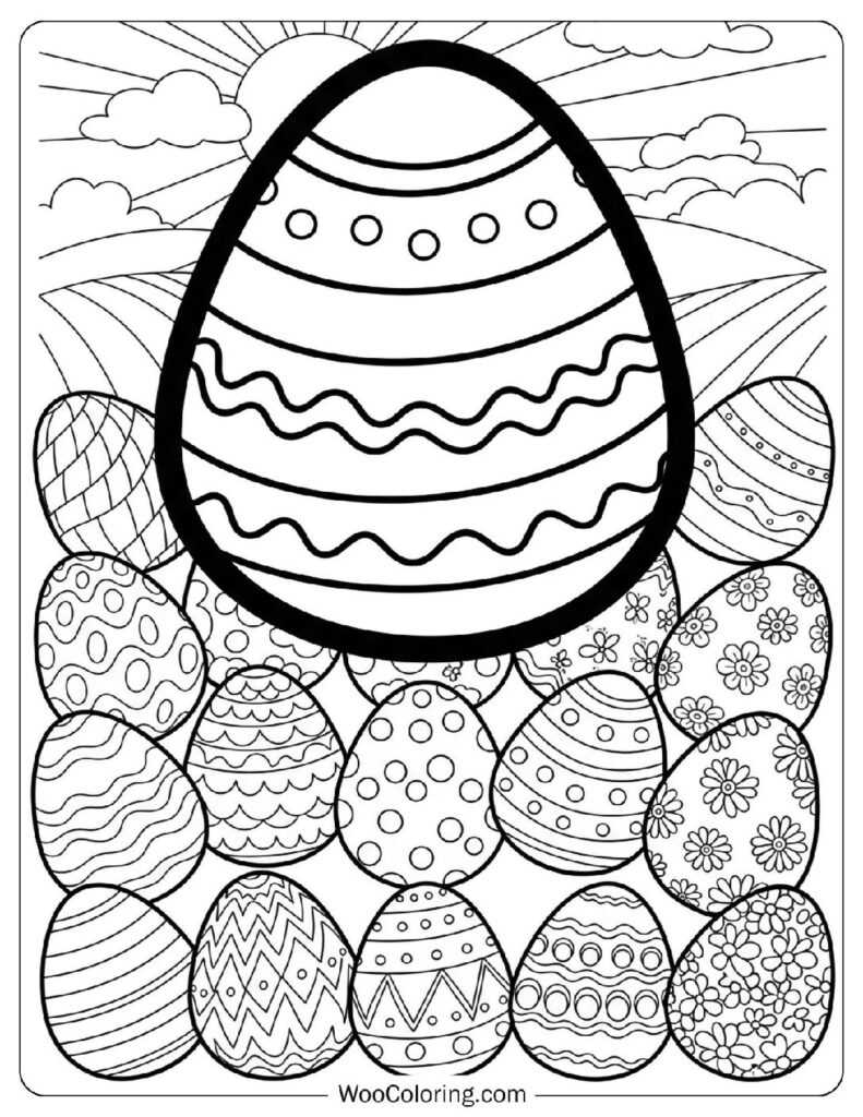 Collection of Mini Easter Eggs for Coloring