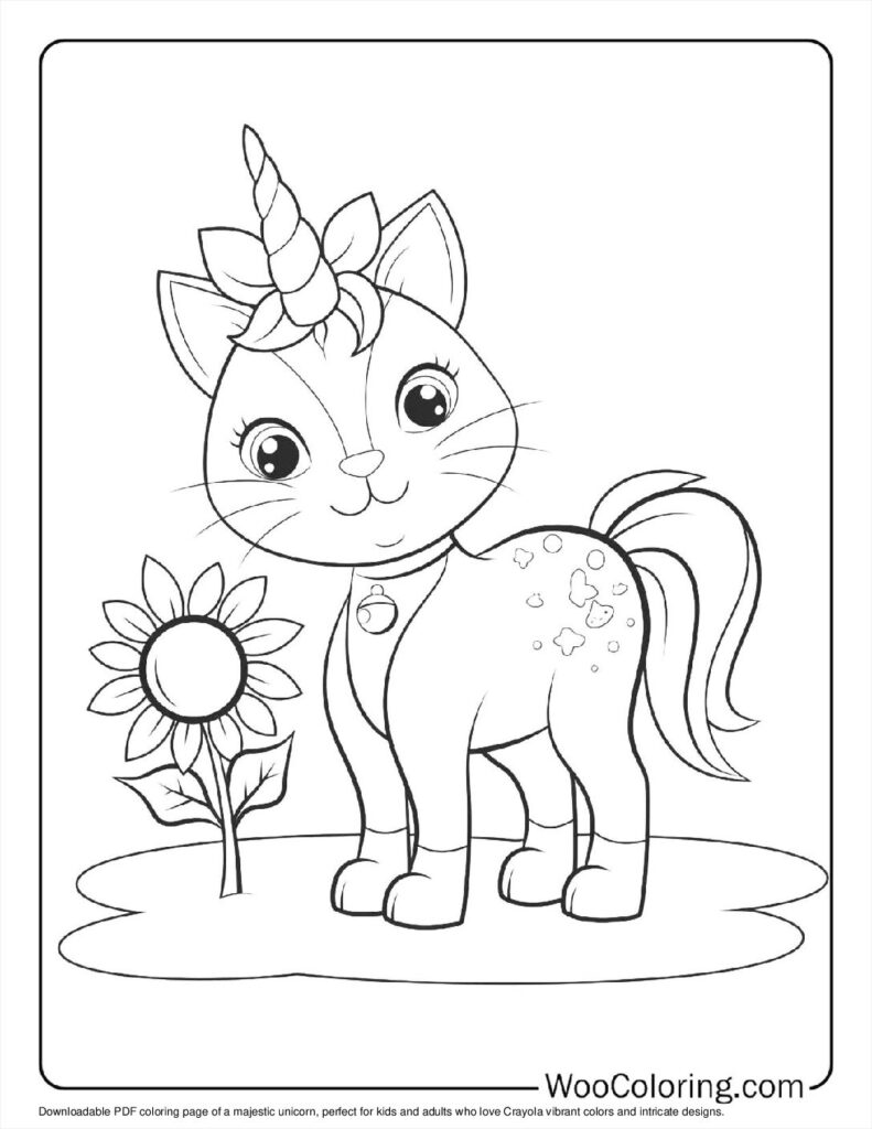 100  Unicorn Cat coloring pages  Free PDF To Print  - 64