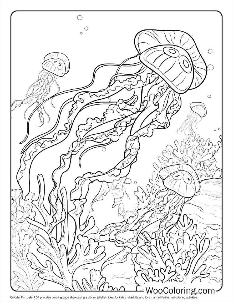 100  Jellyfish coloring pages  Free PDF To Print  - 87