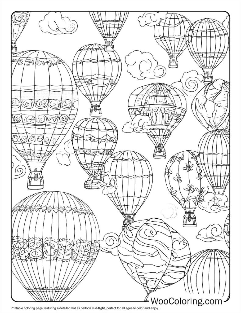 100  Hot Air Balloon coloring pages  Free PDF To Print  - 69