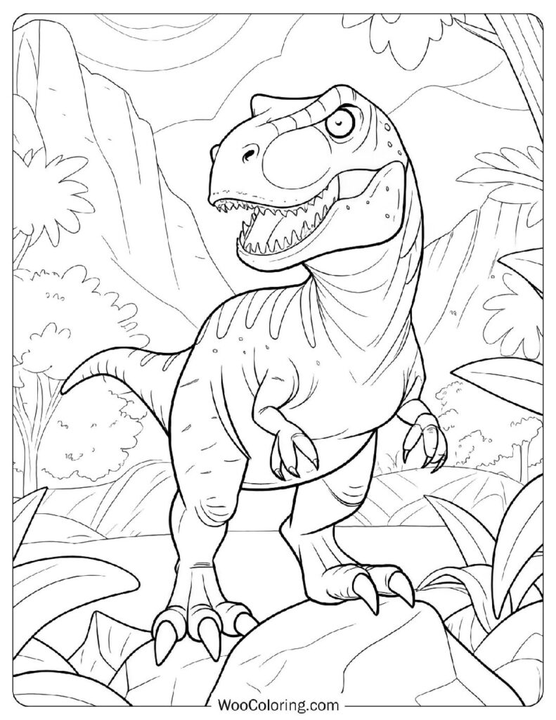 Coloring Page Of Angry T-Rex