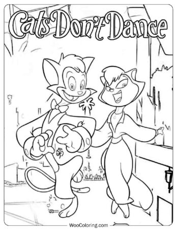 Cats Don't Dance Featuring Danny and Sawyer Coloring Page