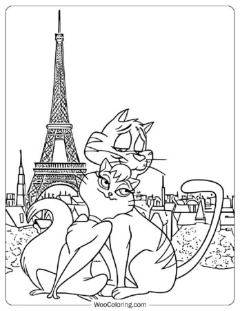 Cats Mewsette and Jaune-Tom from Gay Purr-ee Coloring Page