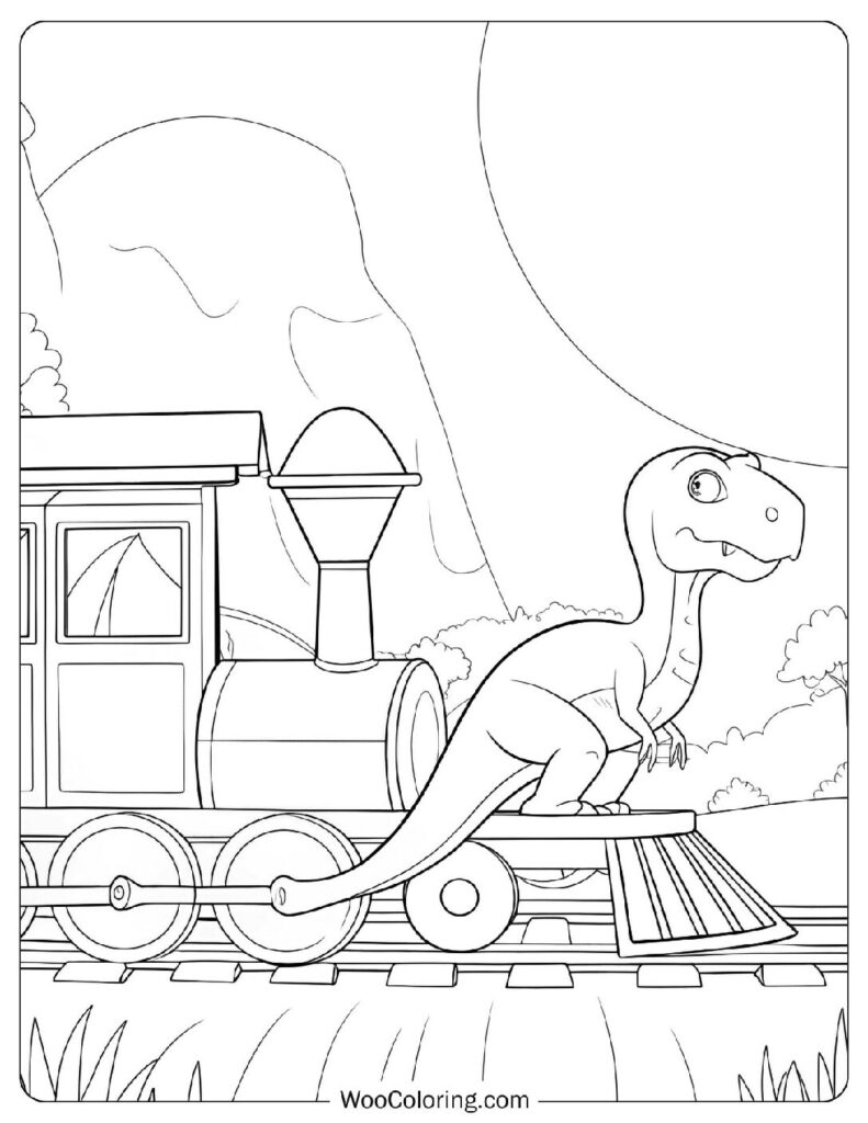 Coloring Page Of Dinosaur Train Travel