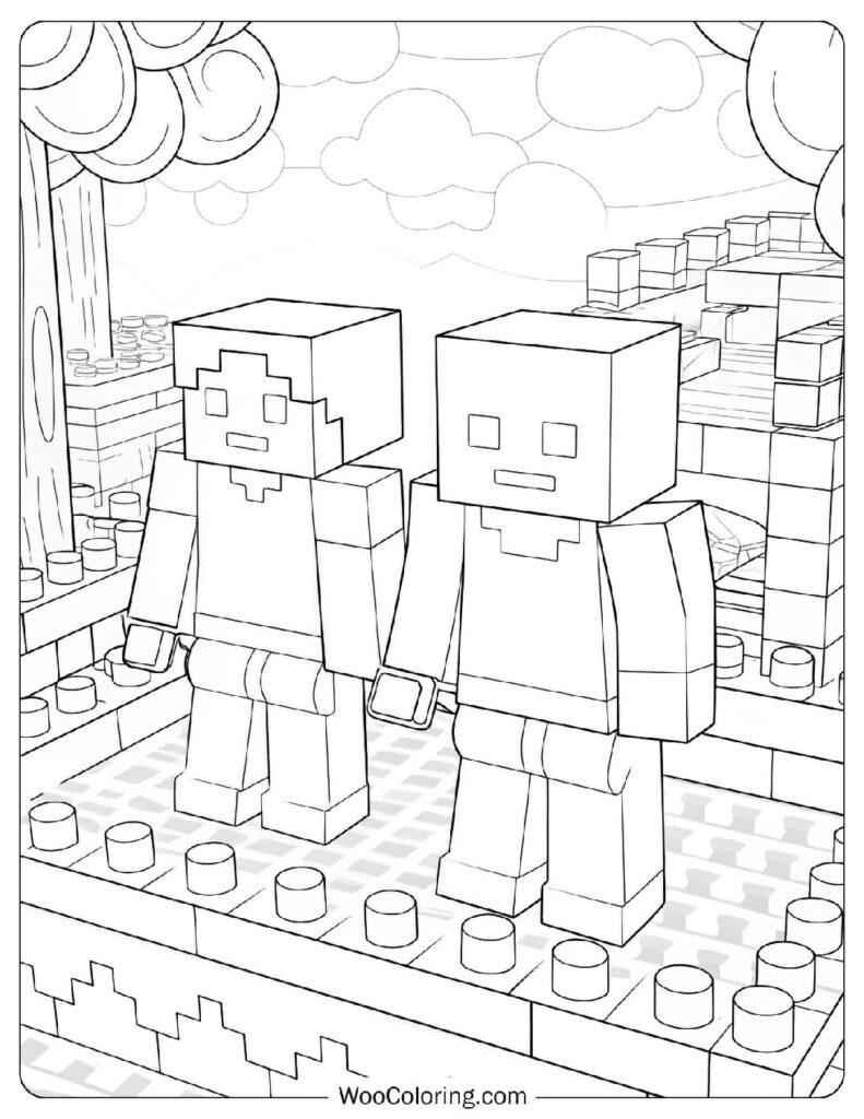 Minecraft Lego Coloring Sheet