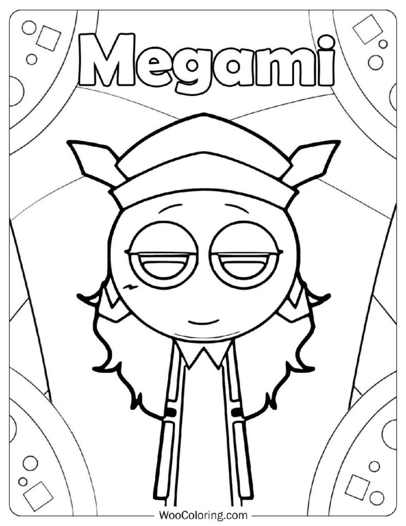 Coloring Page Of Sprunki All-Stars - Megami