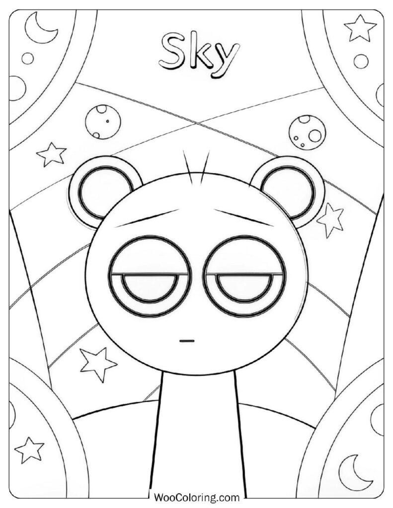 Coloring Page Of Sprunki Sky Blue (Sky)